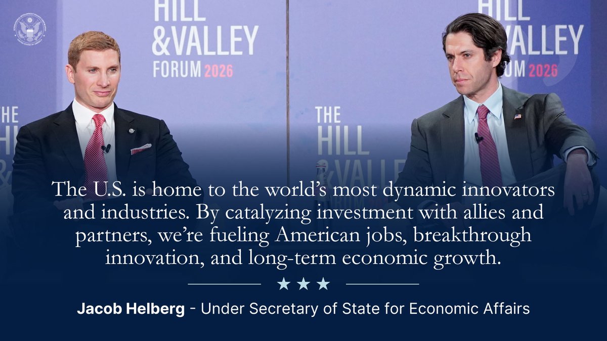 DFCgov's tweet photo. As @UnderSecE knows well, America’s exceptional economy – home to the most innovative people and companies in the world – is the backbone of DFC’s work.

Through strategic partnerships, DFC investments spur growth, support American jobs, and advance mutual economic prosperity. https://t.co/CmXCLaQFlD