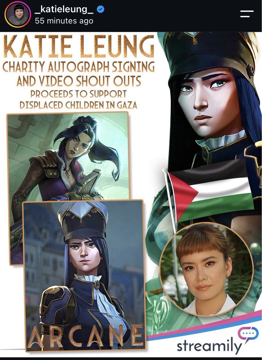wlwsyrian's tweet photo. KATIE LEUNG IS DOING VIDEO SHOUTOUTS AND AUTOGRAPHS!! GO SUPPORT HER IN THE COMMENTS!! All funds go to help organisations in Gaza!! https://t.co/tUbJdNInwY https://t.co/Gb8wJmpvVn