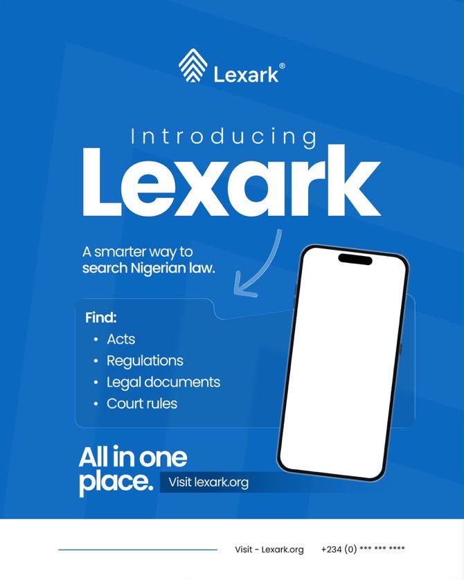 hidytech09's tweet photo. Nigeria’s laws shouldn’t be difficult to access; that’s why Lexark exists. Visit https://t.co/nFebiEwxBJ for easy and unlimited access
Lexark And Legal Tech https://t.co/ls3HEZLmqj