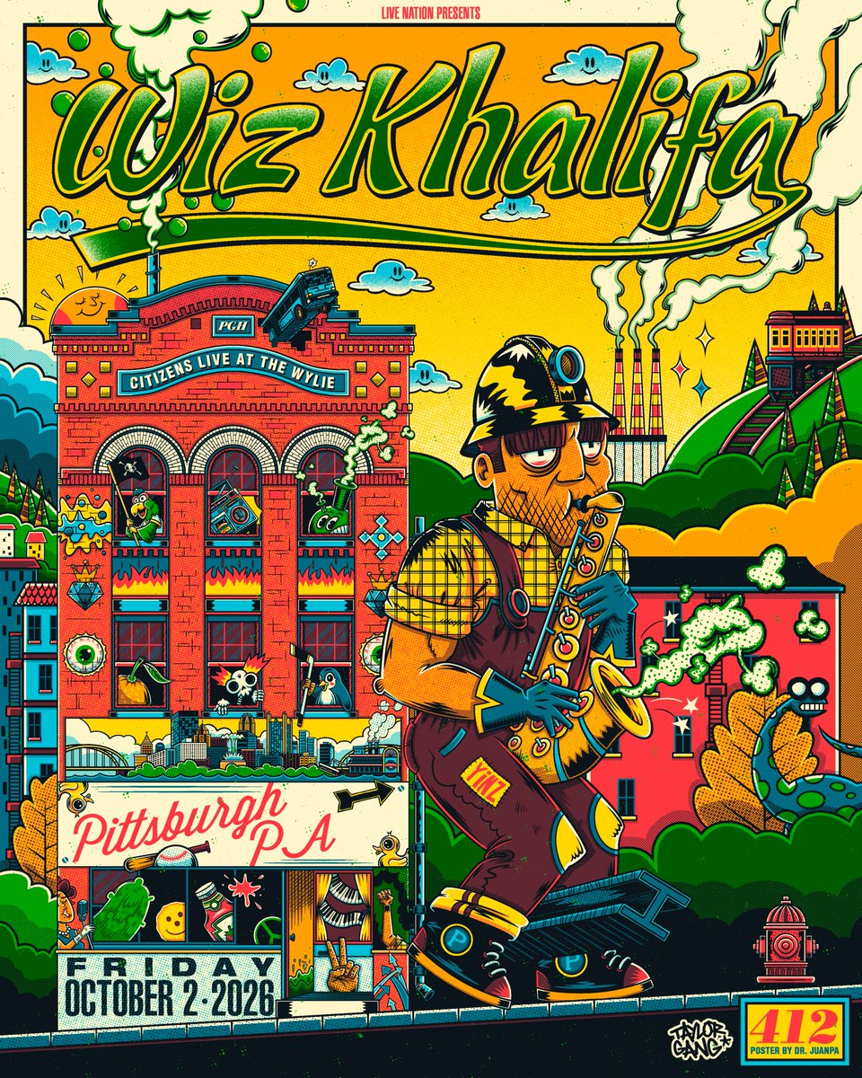 TaylorGang's tweet photo. We always love a Wiz Khalifa hometown show in Pittsburgh 🖤💛 @CitizensWylie
Grab tickets now - https://t.co/Pm48RVGJrH https://t.co/g2oI4tBeo9