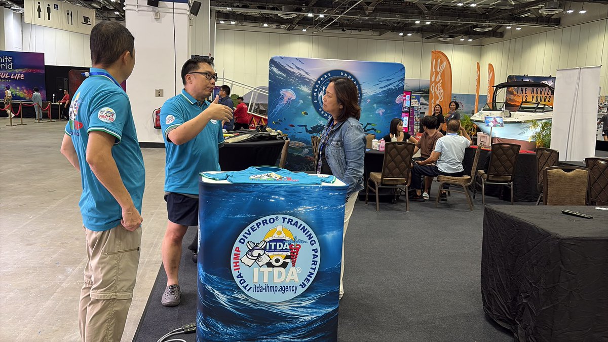 Groupitda's tweet photo. International Technical Diving Agency (ITDA) was showcased with the Singapore Underwater Federation (SUF), a supporting partner at the Singapore Adventure Expo 2026, at the Marina Bay Convention Centre, Hall C, from 24thJuly 2026 to 26th July 2026. https://t.co/meEe2gZ9W1