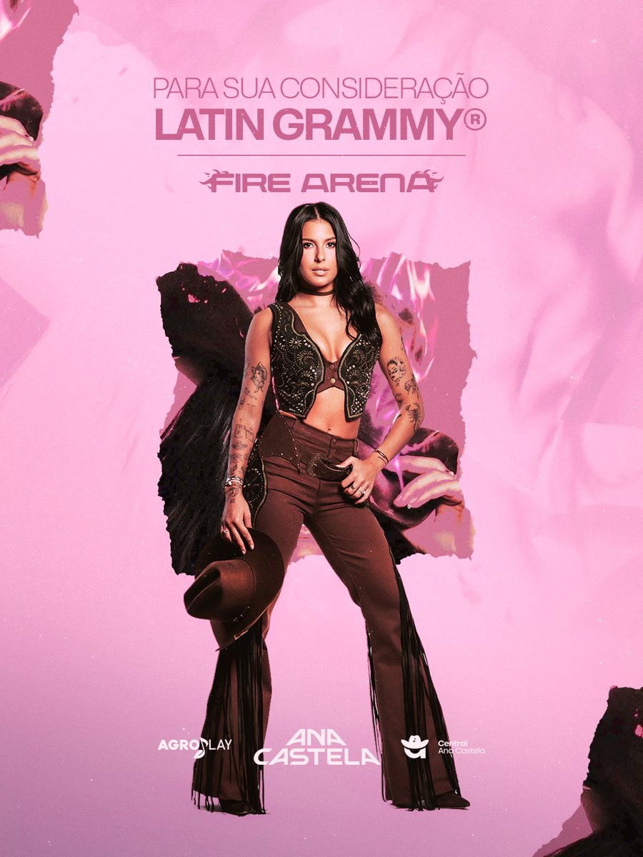 cf_anacastela's tweet photo. É com grande orgulho que apresentamos Fire Arena, de Ana Castela, para consideração na Primeira Rodada de Votação do Latin GRAMMY® Awards 2026.

Nosso agradecimento a todos que fizeram parte desta obra e aos membros da Latin Recording Academy® pelo seu tempo e consideração. ❤️‍🔥 https://t.co/bTK03erMQe