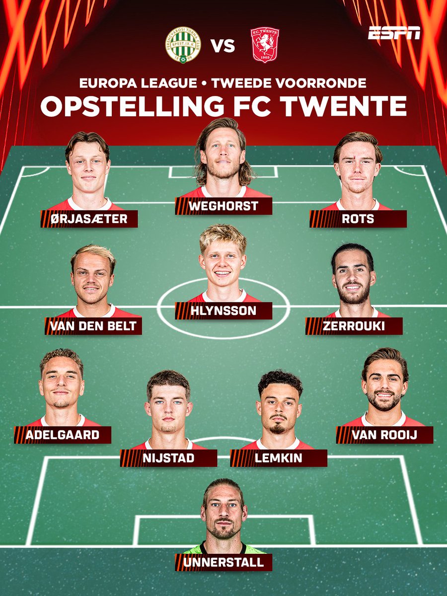 ESPNnl's tweet photo. FC Twente op jacht naar volgende ronde Europa League 🔴

Ferencváros - FC Twente ⚔️
20.30 uur LIVE op ESPN 1 📺 https://t.co/w2KEtqxPvF