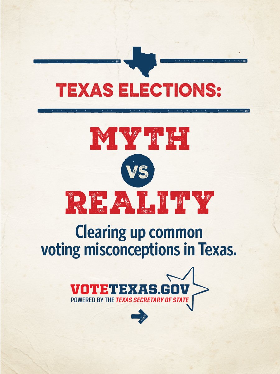 VoteTexas's tweet photo. Voting in Texas is designed to be clear and accessible, with simple steps to help you prepare ahead of Election Day.

A few reminders can help you feel confident and ready to vote.

Find trusted information at https://t.co/MdRpg54XRY

#VoteTexas #TexasVoters #ElectionDay https://t.co/KwErglSWy7