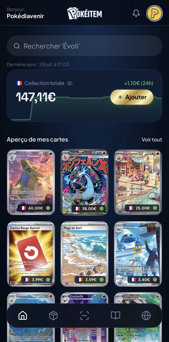 Pokediavenir's tweet photo. Bonsoir à tous tweet un peu plus sérieux que d’habitude MAIS qui concerne toujours Pokémon et qui risque de vous intéresser ! 

En plus de jouer beaucoup aux jeux, on collectionne les cartes Pokémon ! 

Et avoir essayé plusieurs appli la MEILLEURE de loin est @pokeitem_ 

1/2 https://t.co/2oLfT3eGtS