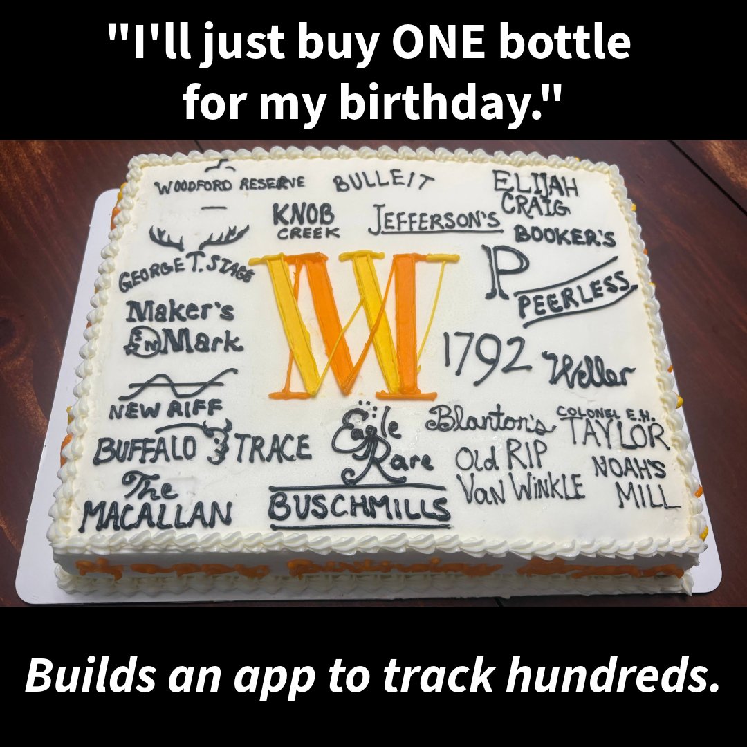 whiskeymate_app's tweet photo. Happy Birthday to the creator of WhiskeyMate! 🥃🎂

Started with a whiskey collection...
Ended with an app that makes collecting even more fun.

If you could pick one birthday bottle, what would it be? https://t.co/8y6V3jvVwt