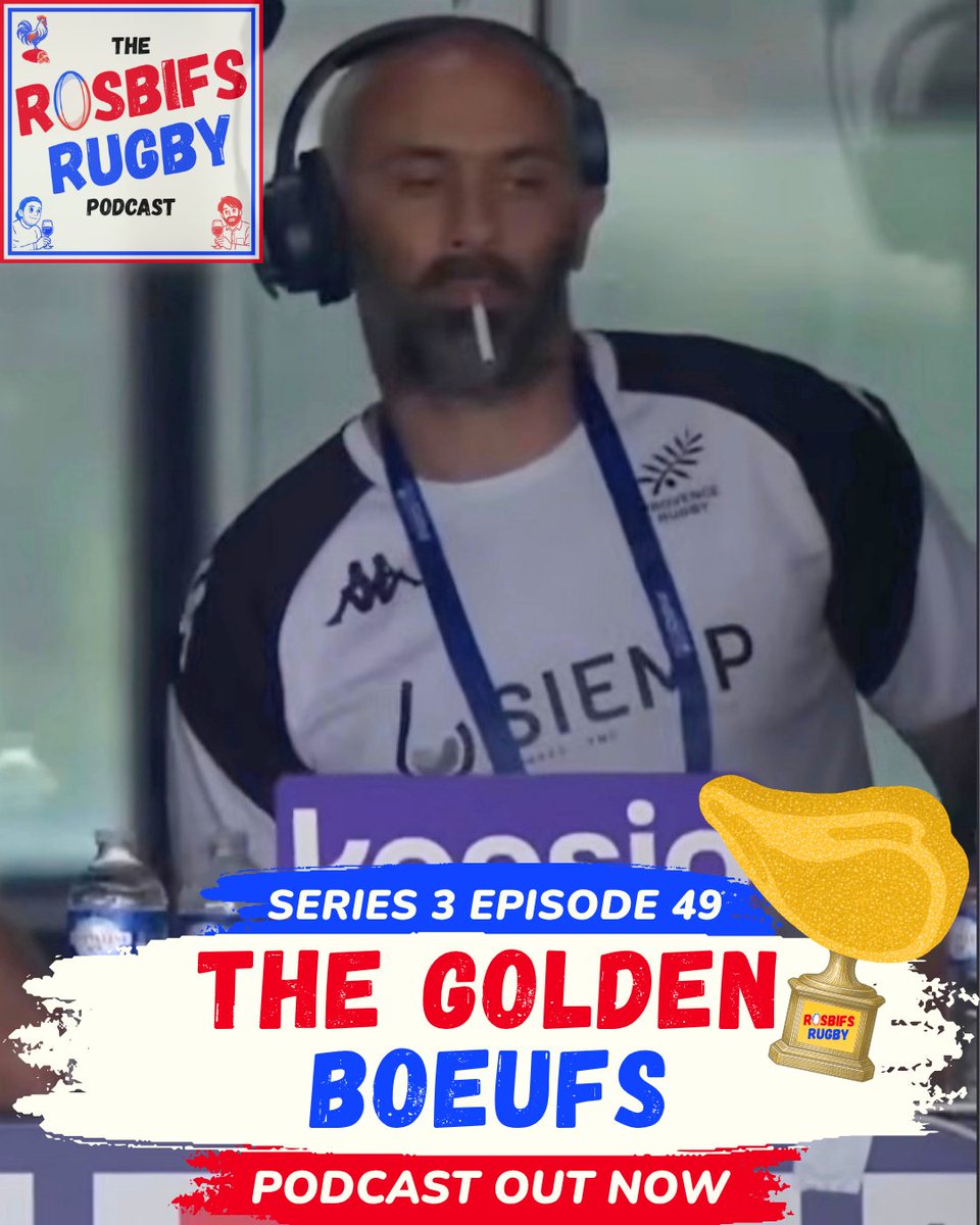 RosbifsRugby's tweet photo. New Pod! 🚨

The Rosbifs Rugby end of season extravaganza, the Golden Boeufs!

Awarding the players that dazzled, the moments that wowed us + the best scraps and smoking coaches...🏆

Big thanks for listening over the last 49(!) weeks, back shortly...

https://t.co/2MxQreNM75 https://t.co/zeG6p4Rhks