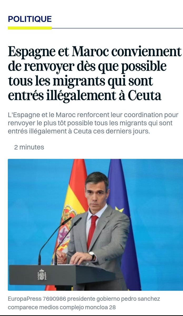 oussamafrn's tweet photo. @Gap76246105 @MarionMarechal les marocains rentrerons dans leur maison....voisines de ceuta .....comme prévu ....eh oui ceuta c'est au maroc ....le Marocain est chez lui ceuta ....on vous laisse les algériens....qui sont aussi nombreux que les marocains...un peu de culture politique SVP https://t.co/8XS3DNylO8