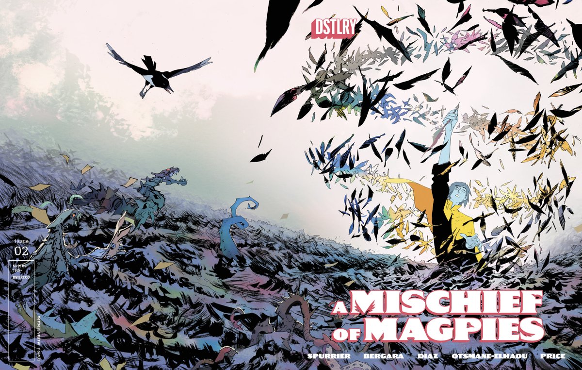 DSTLRY_Media's tweet photo. ON FOC THIS MONDAY, AUGUST 3!

A Mischief of Magpies #2 by @sispurrier &amp; @matiasbergara.

Head down to your local Comic Shop to order one (or all) of these amazing covers. Place the order before the end of Monday to guarantee your copy! https://t.co/qgpYCmK5wR