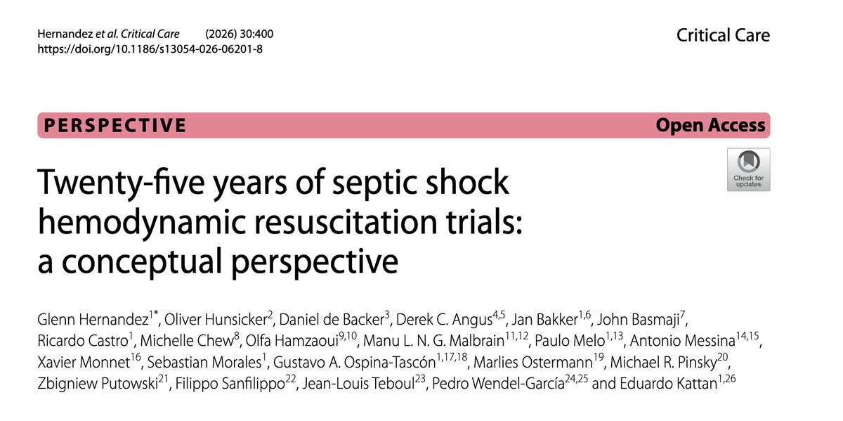 AndromedaShock's tweet photo. Dear friends, I love this paper. It was written with passion and summarizes with a conceptual perspective what we have learnt in 25 years of septic shock resuscitation (from EGDT to AS2). With close friends. Happy to share! https://t.co/S0pq13bvdb https://t.co/oeTjBPFQsy