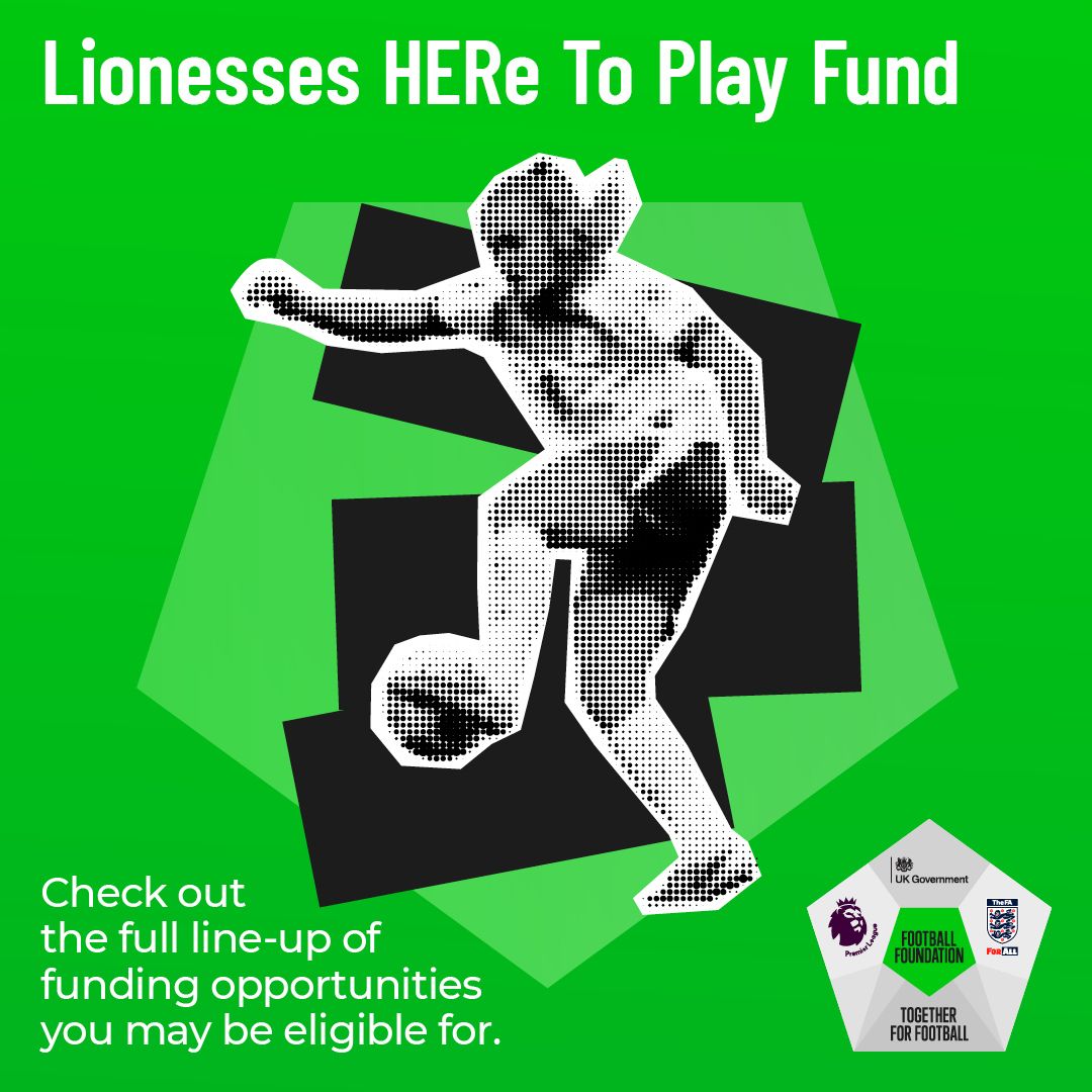CambsFA's tweet photo. The @Lionesses HERe to Play Fund has got bigger 🦁

Start new women's &amp; girls' teams. Improve your facilities. Get the funding to make it happen.

Two opportunities to apply for. One goal: a great place to play for every woman and girl. 

(1/2) https://t.co/0XyFfpO1Np