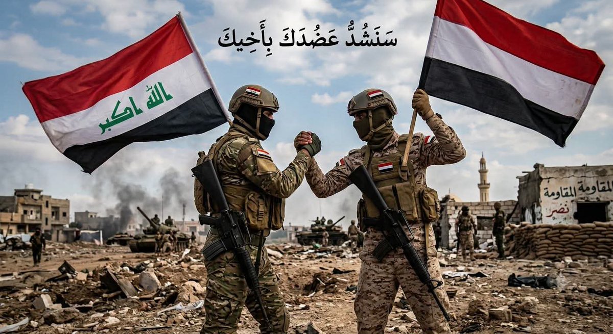 omhasna_313's tweet photo. من بلاد الرافدين الى يمن العز جبهة واحده ومصير مشترك https://t.co/pbEnWr9Caf