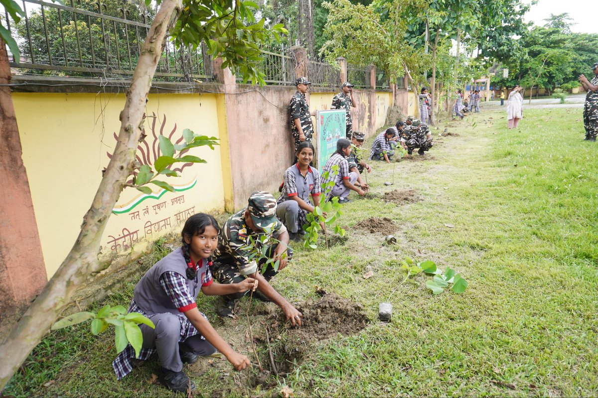 37BnSSB_INDIA's tweet photo. As on date, 30/07/2026, a plantation drive was jointly conducted by SHQ SSB Mangaldoi and 37 Bn SSB Mangaldoi at PM SHRI Kendriya Vidyalaya, Mangaldoi. https://t.co/FoV9mY46pX