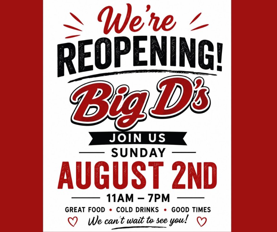 DowntownGadsden's tweet photo. Starting this Sunday at  Big D's Sports Bar and Grill! 😋  #downtowngadsden #eatlocal #drinklocal #broadandbeyond #GottaGetToGadsden https://t.co/gmBz9FyA3V