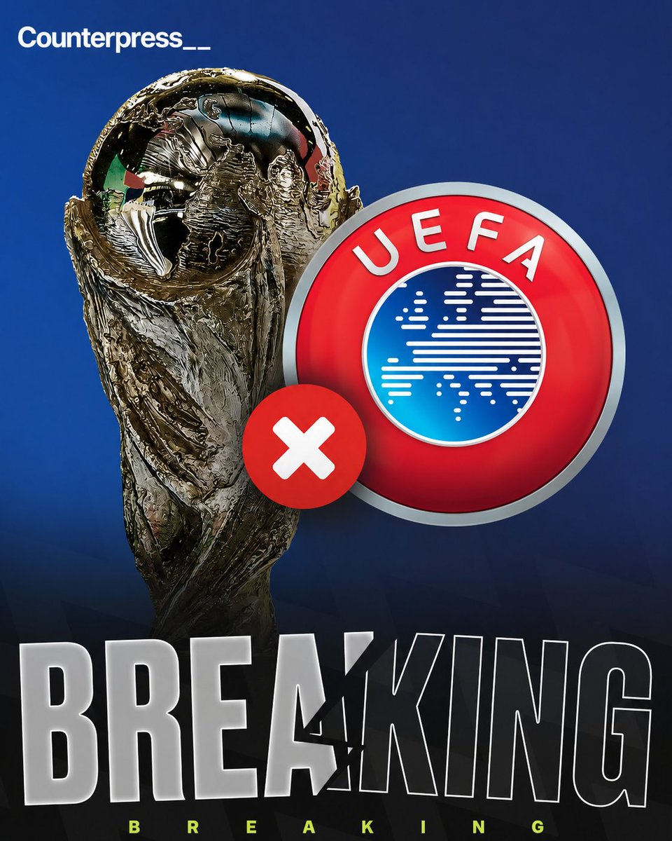 Counterpress__'s tweet photo. 🚨 UEFA have announced it’s 55 member associations have voted to boycott FIFA competitions if the organisation continues with its plan to create the FIFA Forward Enterprise. https://t.co/yuL5FmTlyO