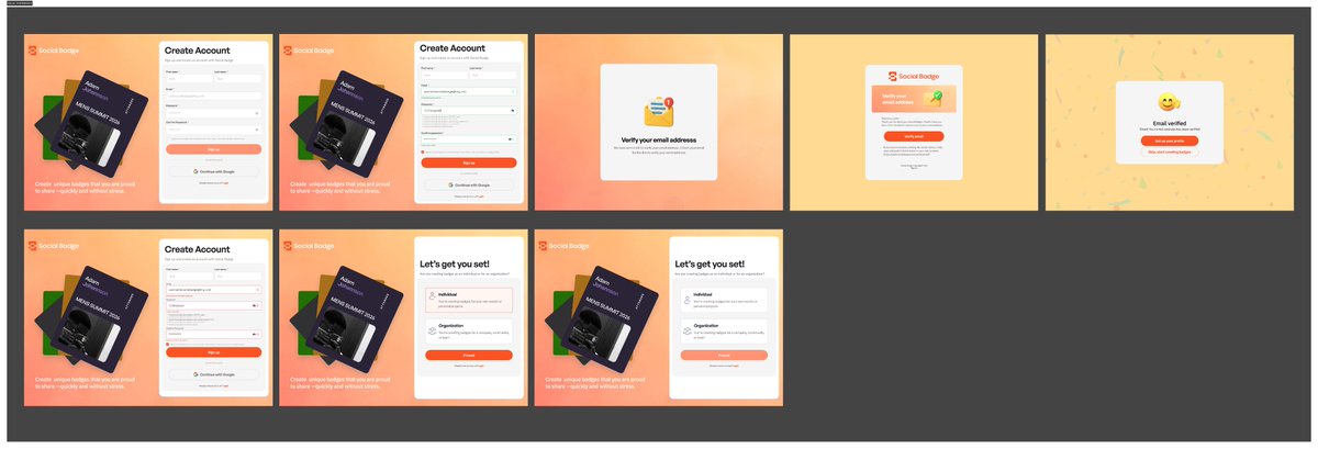 toondji's tweet photo. End-to-end Onboarding with Social Badge.... #UIDesign #startup #uiux #ProductDesign https://t.co/xAN5cC2nJG