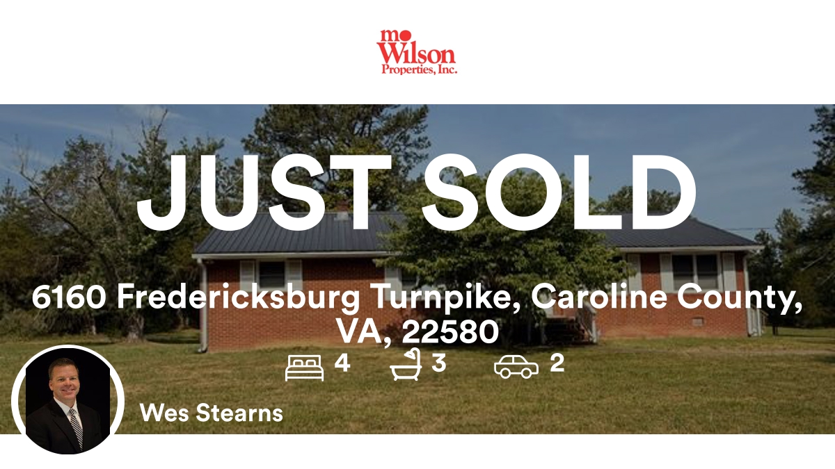 wesstearns's tweet photo. 🛌 4 🛀 3 🚘 2
📍 6160 Fredericksburg Turnpike, Caroline County, VA, 22580

My latest sale on RateMyAgent.
VA 0225053331
https://t.co/4gTwTIGObm

...
#ratemyagent #realestate #MO_Wilson_Properties https://t.co/ompxgPI9so