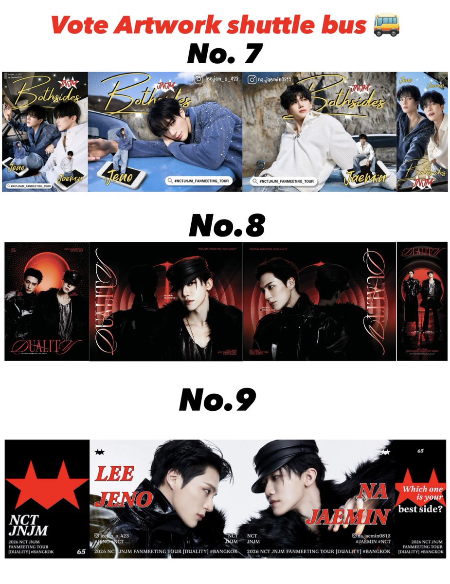 ker_killer's tweet photo. มาแล้วค่ะ 🙌🏻  📢 ผลงาน Artwork ป้าย Shuttle bus 🚌 JNJM  fanmeeting SHUTTLE BUS PROJECT 🩵🩷 ที่ทุกคนรอคอย
⭑ 1 email / 1 vote / 1 artwork !
📍Link 
- https://t.co/66kGGd3ik5 

#NCTJNJM_FANMEETING_TOUR
#NCTJNJM_FANMEETING_TOUR_DUALITY 
#NCTJNJM_FANMEETING_TOUR_in_BKK
⭑ เปิดโหวตวันที่ 31 Jul. - 1 Aug. เวลา 20.00 น. 
⭑ ประกาศผลโหวตวันที่ 1 Aug. เวลา 21.30 น.

* ให้ถือผลโหวตเสียงข้างมากนี้เป็นที่สิ้นสุด ทั้งนี้ คะแนนโหวตเสียงข้างมาก 4 ลำดับแรก จะถูกนำไปใช้เป็นป้ายบน SHUTTLE BUS สำหรับ NCT JNJM FANMEETING IN BKK ในครั้งนี้ค่ะ 

🖤❤️ ทางผู้เปิดโหวตและเจ้าของผลงานจะไม่มีการเปิดเผยชื่อผู้สร้างผลงานจนกว่าจะปิดโหวตค่ะ 🙇🏻‍♀️ 
( ตัวอย่าง ผลงาน มีต่อด้านล่าง 👇🏻)
