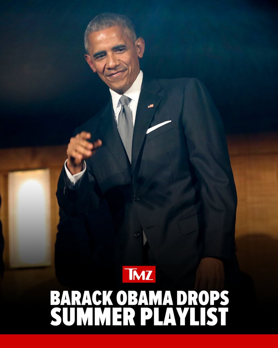 TMZ's tweet photo. Barack Obama has continued his tradition of sharing an annual summer music playlist 🎵 https://t.co/Div1I4TVKz