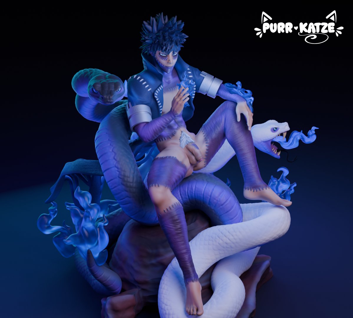 Daff_katze's tweet photo. There are flames that burn... and others that leave a mark long after they're gone. 🔥

A glimpse into the version hidden from the light.

This is only the beginning. The full showcase is coming soon... 💙

#Dabi #MyHeroAcademia #MHA #AnimeFigure #3DArt #NSFW https://t.co/oK1Pa2l4Az