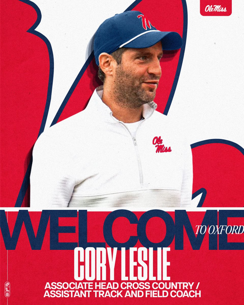 OleMissTrack's tweet photo. Welcome to the Ole Miss Track &amp; Field and Cross Country family, Cory Leslie! Read about the team's newest staff member at the link below ⤵️ #HottyToddy

👉 https://t.co/xEWD0MrNqW https://t.co/nm8dkEX5bg