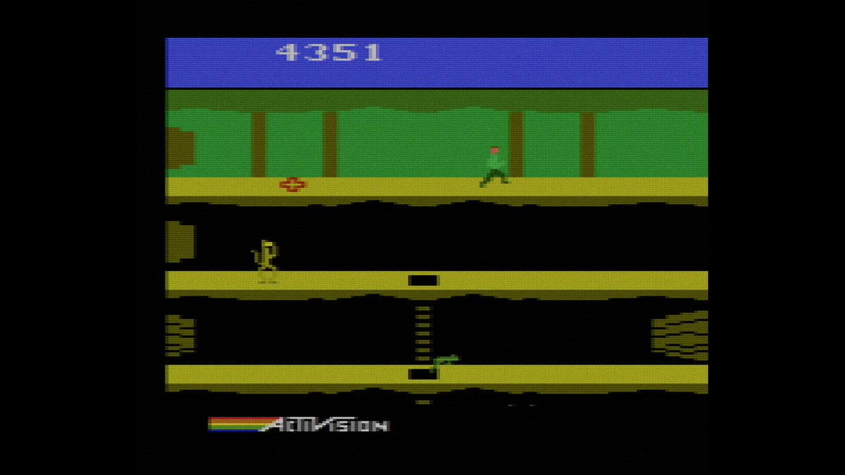 _MarianGameplay's tweet photo. Pitfall II: Lost Caverns  ⟦ ATARI 2600 ⟧

Gran juego de plataformas y exploración para este sistema, lo estaba jugando con un filtro crt de la época incluso tenía un poco de ruido de estática el filtro, solo la música ya te translada a aquella época aunque no la hayas vivido ✨ https://t.co/1pKZYp8cCe