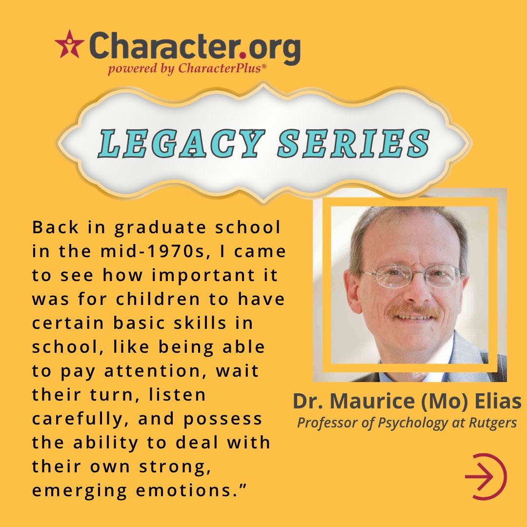 CharacterDotOrg's tweet photo. Our Legacy Series continues with Dr. Maurice (Mo) Elias, a leading voice in #SEL and character development. Read his reflection on the evolution of social-emotional learning and why these skills remain essential today.
📖 https://t.co/oz61Za7aWq

#LegacySeries #CharacterEducation https://t.co/q8Qs3pGrqp