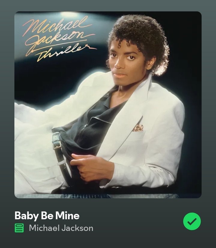 Sinclair1400's tweet photo. "Baby Be Mine" is literally if "P.Y.T" and "Thriller" had a baby https://t.co/q8IqJGj1Cg