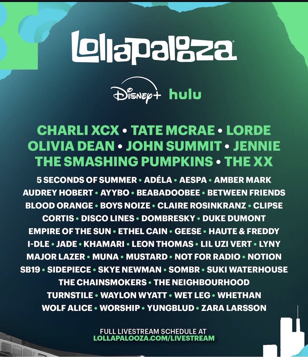 bob_xvi's tweet photo. Lil Uzi Vert’s set at Lollapalooza Chicago WILL be streamed on Hulu / Disney+.

Reminder: Their set takes place on July 31st  7:40pm - 8:40pm 🦇 https://t.co/s0Q9tV82Gf