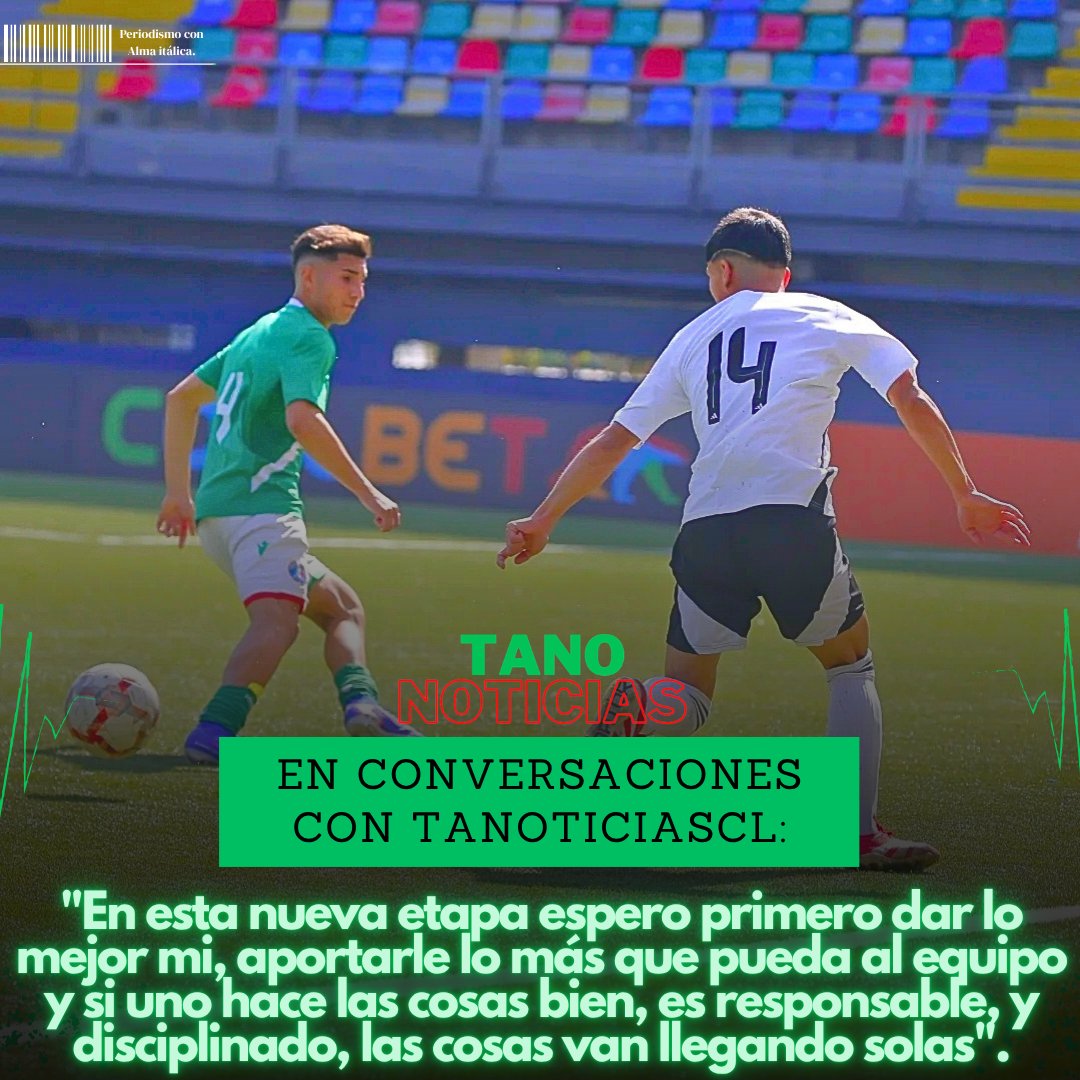 tanoticiascl's tweet photo. 🚨🇮🇹Dante Squicciarini es nuevo refuerzo de la U-18 de Audax Italiano.

El delantero llega tras 9 años en las inferiores de #ColoColo, donde ganó 6 títulos. En conversación con @tanoticiascl contó que llegó a prueba, la superó y ya está habilitado para jugar. 💪🏻💚🇮🇹 https://t.co/VdfcVJF9Zv