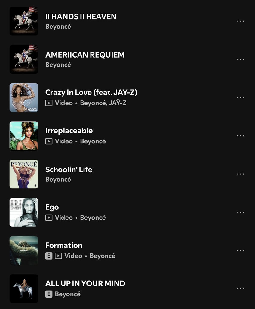 CELIAYONCE's tweet photo. Delete one (1) song from my current favorite Beyoncé songs. https://t.co/gfptSihP7y