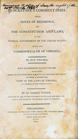 TaylorDRhodes2A's tweet photo. Now this is pretty interesting. 

St. George Tucker, 1803, the first major commentator on the Constitution, called the Second Amendment "the true palladium of liberty" and warned that where arms are restricted, "liberty, if not already annihilated, is on the brink." 

That's not my spin. That's the founding generation's first law textbook.