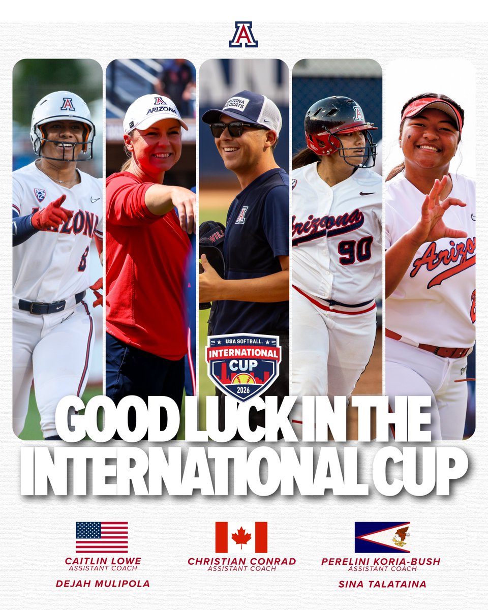 ArizonaSoftball's tweet photo. Representing Arizona on the national stage 😼

Cheering on our Cats in the International Cup this weekend! https://t.co/pUqCcMQOnd