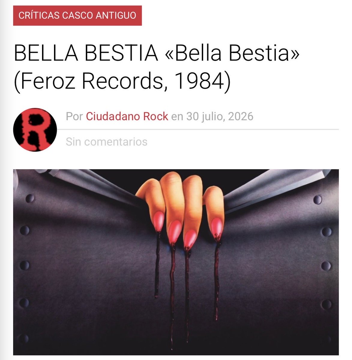 CiudadanoRock's tweet photo. https://t.co/HtIhObkYkw #BellaBestia #rockduro #jevi #hardrock #heavymetal https://t.co/8rY4jjzL8q