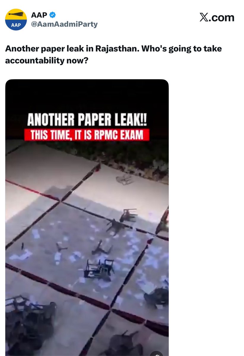 FabulasGuy's tweet photo. In same video to save arse of his father Kejriwal, he says cheating is not called paper leak 

But Aam Aadmi party posting a cheating video from Rajasthan and calling it paper leak. https://t.co/tJfUXALP2w