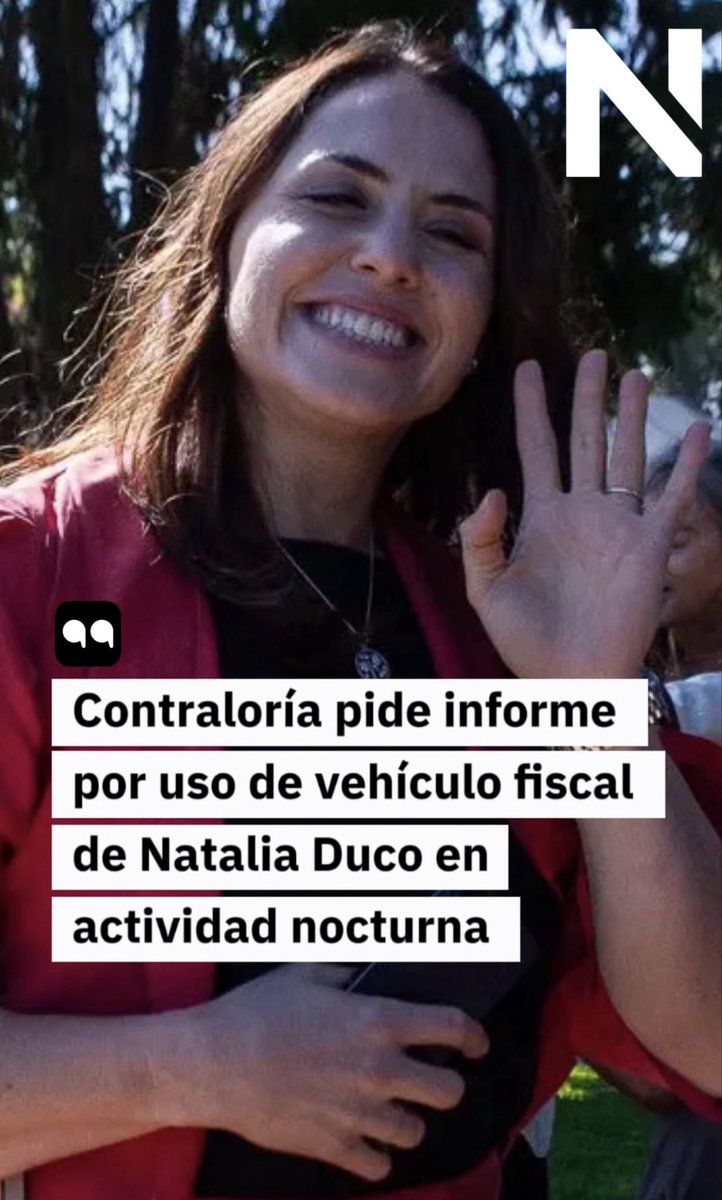 N_PrensaCL's tweet photo. 1/ 🚨 Contraloría abrió expediente contra Natalia Duco: plata pública y un auto fiscal usado en una fiesta ajena a su cargo. Abrimos 🧵 https://t.co/ql4DwKfRUz