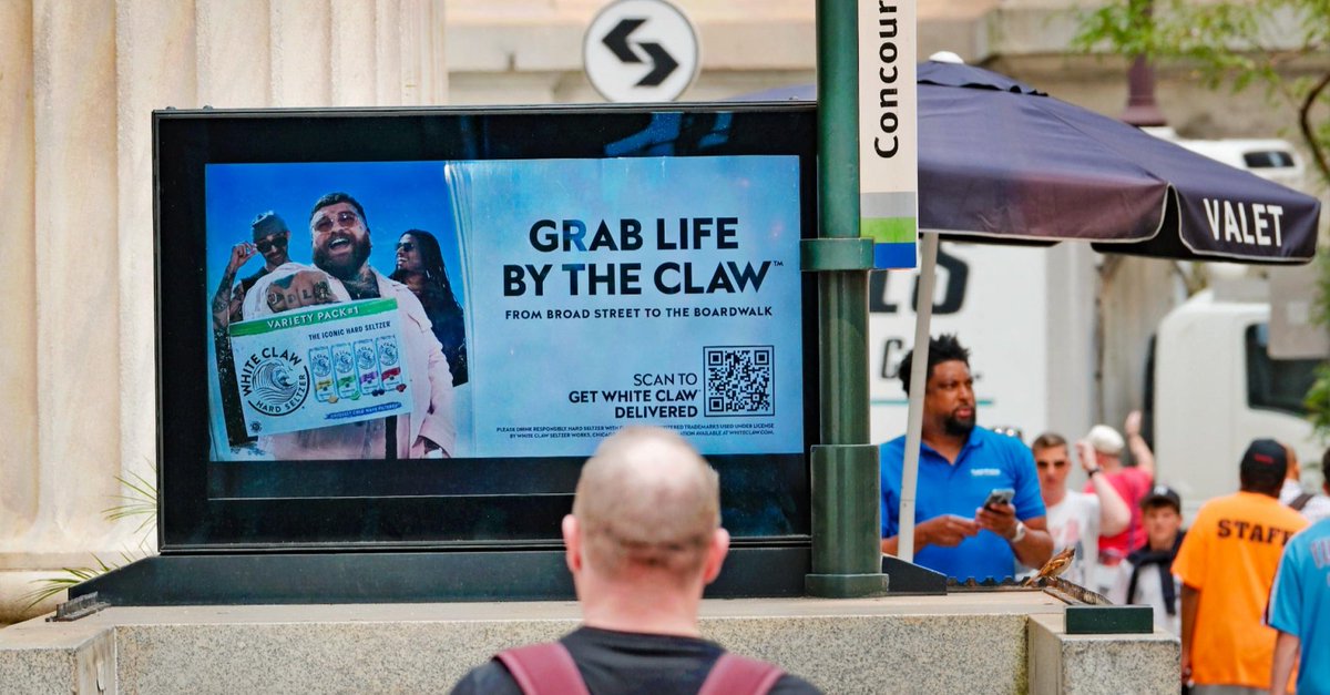 intersection_co's tweet photo. Three cities. Multiple media formats. One bold message. White Claw is grabbing attention across Portland, Philadelphia, and Minneapolis with an OOH campaign designed to make an impact wherever consumers move. https://t.co/61FmwOXWGe