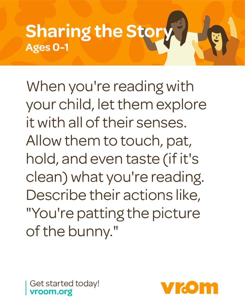 joinvroom's tweet photo. Spoiler: the best thing about this Vroom Tip is that you're probably already doing it! 👏 👏 

Let your baby grab the book, pat the pages, and explore.  👋 That's Brain Building in action. 🧠 https://t.co/CVuaPVARfk