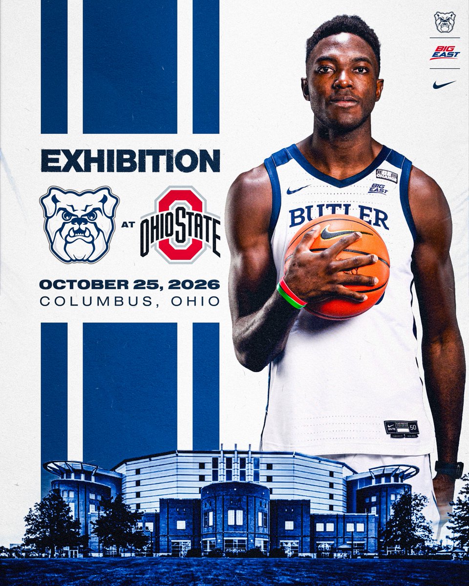 ButlerMBB's tweet photo. Exhibition action with Ohio State set for October 25 ‼️➡️

📰: https://t.co/7ZGe1gmpKw https://t.co/wQFwlhHikX