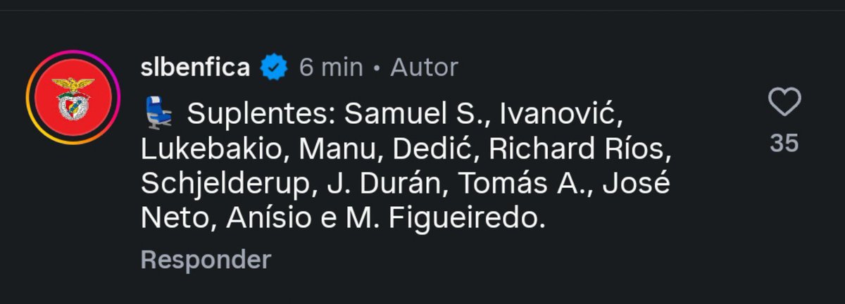 kiko_190438's tweet photo. cheguei ao dia que vi o banco de suplentes do Benfica ser 3X melhor que o onze inicial 

nem parece que estamos em desvantag na eliminatória 💀 https://t.co/9vZipA5s5k