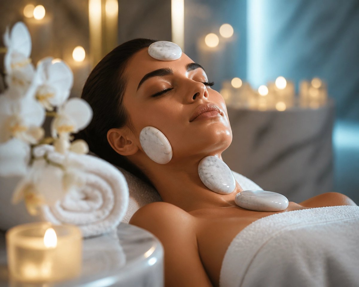 ParadiseSpaNJ's tweet photo. Beat the Matawan heat. ❄️ Our Cold Stone Face &amp; Neck therapy blends ancient tradition with modern relief. Depuff, destress, and find your cooling sanctuary. Your summer reset awaits. ✨ #SelfCare #Wellness https://t.co/YYOZSVMX9B