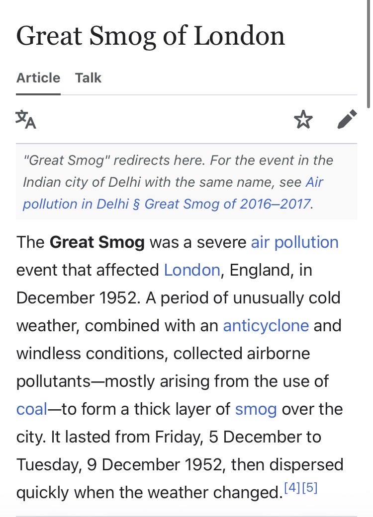 OsoBlanc0's tweet photo. I was always fascinated by the Killer Smog cloud in 1950’s London that killed like 10k+ people and sickened another 100k https://t.co/4I6XZaDEgP