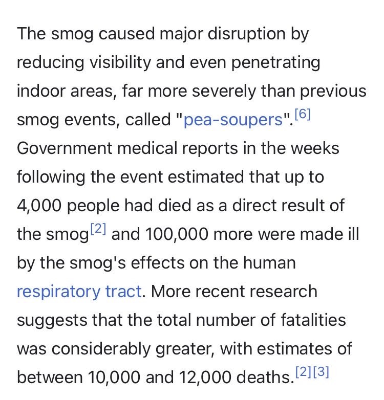 OsoBlanc0's tweet photo. I was always fascinated by the Killer Smog cloud in 1950’s London that killed like 10k+ people and sickened another 100k https://t.co/4I6XZaDEgP