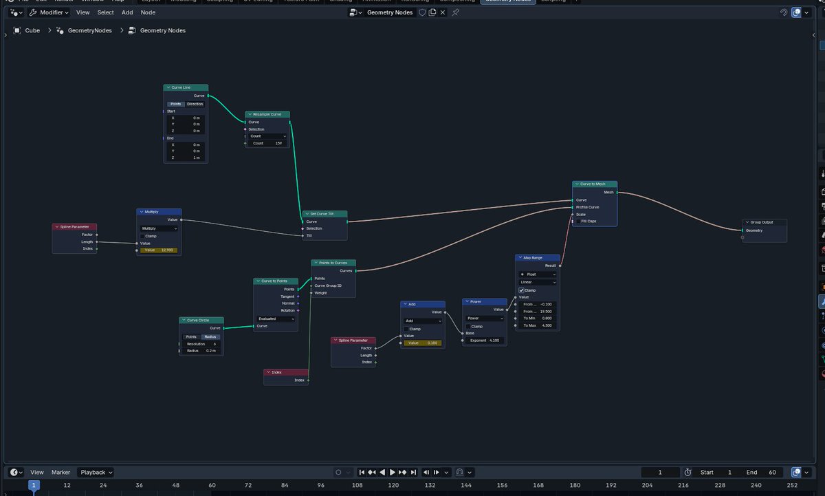galij_'s tweet photo. #LSPPDay60
Today, I create a simple vortex structure using geometry nodes in blender. I used the curve to mesh with curve circles and spline parameters.
@lftechnology #60DaysOfLearning2026 #LearningWithLeapfrog https://t.co/T55mzIwr2m