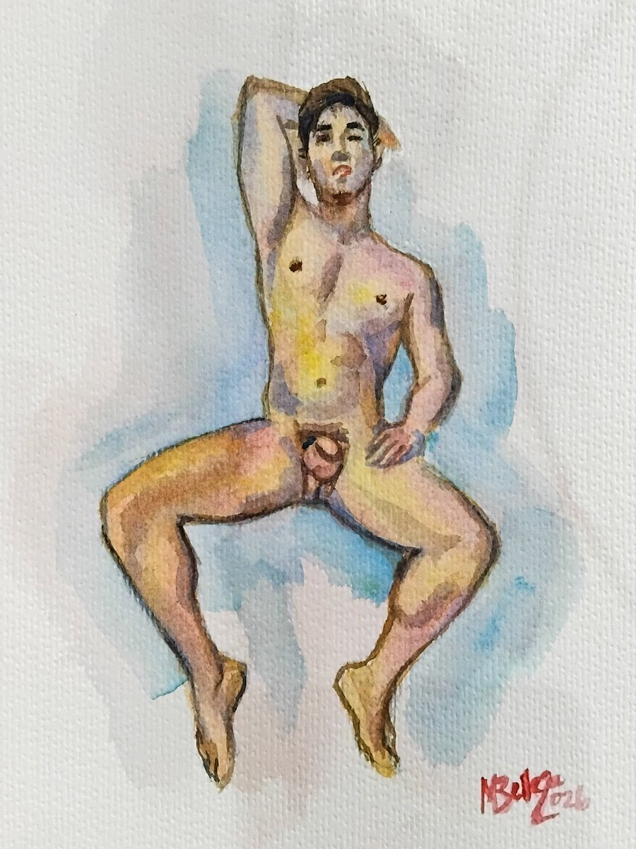 MbellezaA's tweet photo. Be with me (David @davitarau )
2026
Watercolor on paper
#malenudeart #watercolormalenude #seatedmalenude #watercoloronpaper https://t.co/ZifIdC35kR