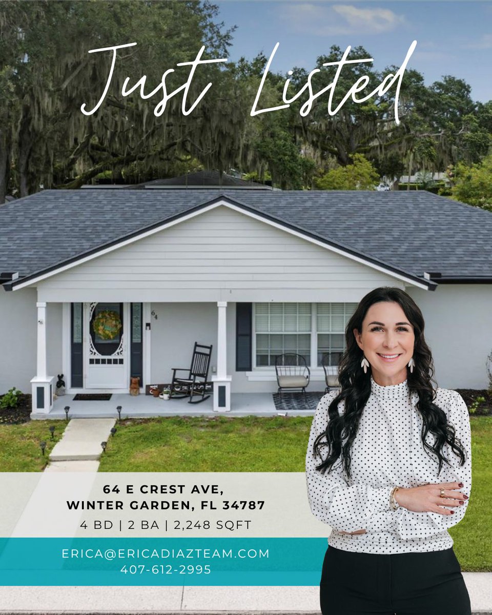 EricaDiazTeamRE's tweet photo. Just Listed in Winter Garden and already Pending in Mascotte! The Erica Diaz Team is making moves in Central Florida. 🏡🔑 Visit https://t.co/x4xDeXJXr3 or call 407-951-9742 for details! https://t.co/GSRdwetw6I