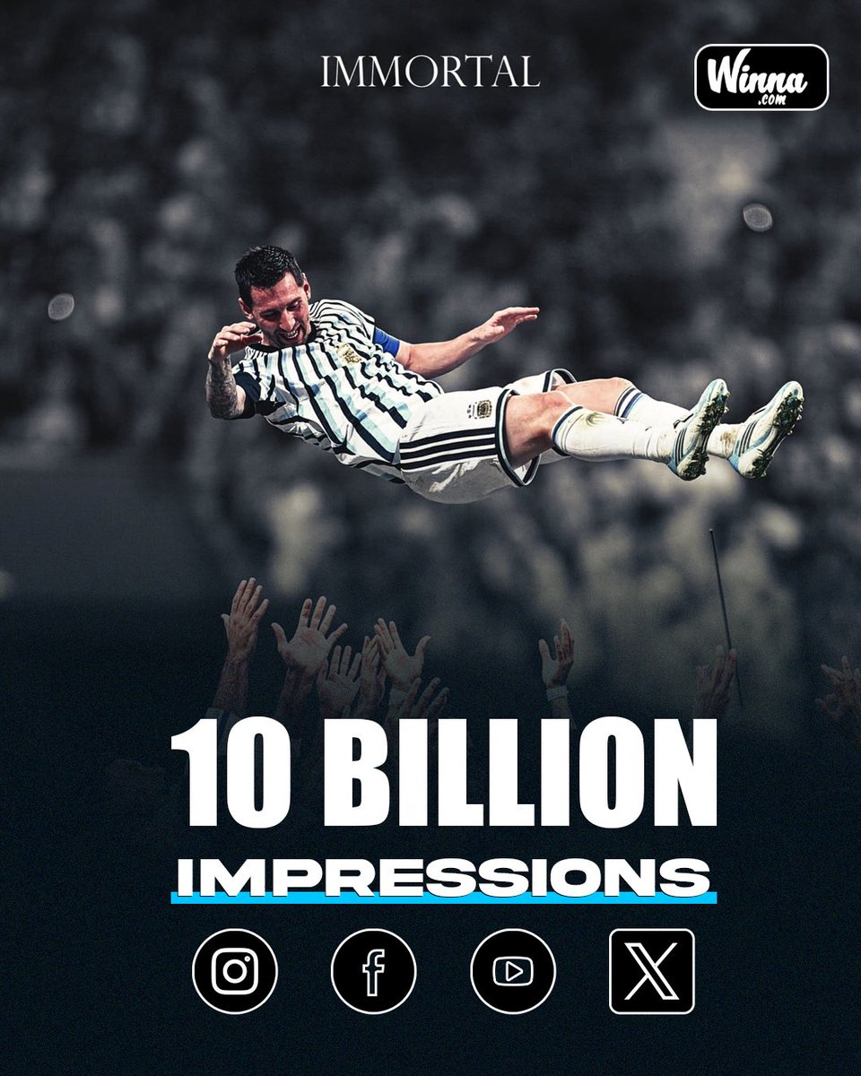 _hersheem_'s tweet photo. 🚨| BREAKING: Lionel Messi becomes the first athlete to surpass 10 billion social media impressions in 2026.😳🐐

Messi doesn't rely on fake followers.💯 https://t.co/ktCiRyK9wa