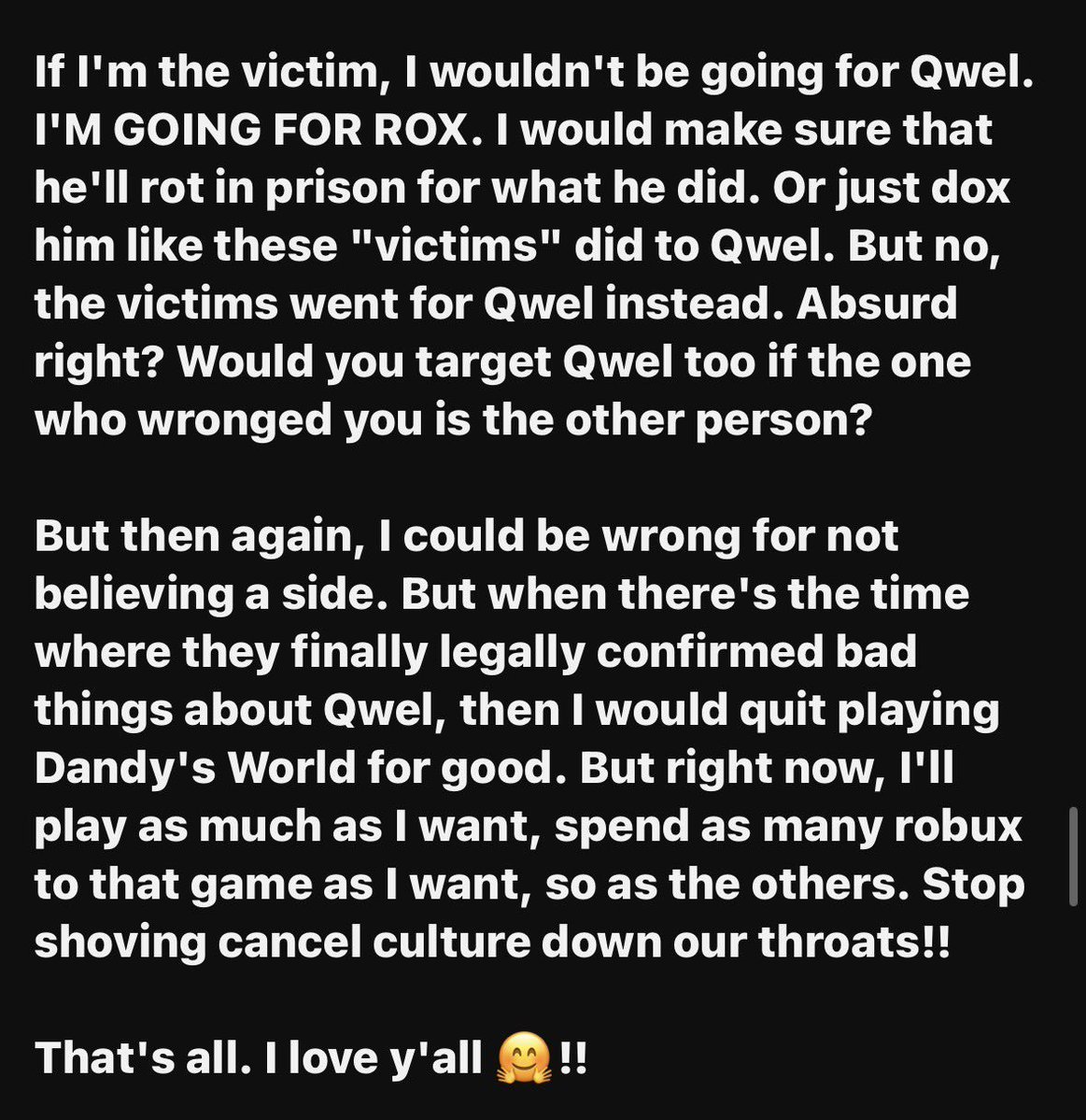imgonainterlooo's tweet photo. Finally, someone with common sense! Stop blaming Qwel for Rox's actions, stop falling for the "victims" dragging on the controversy when they've already got the apology they asked for. You've been manipulated by Joji into taking part in a hate campaign. Glad people are moving on. https://t.co/IqC4Yi6Vh9