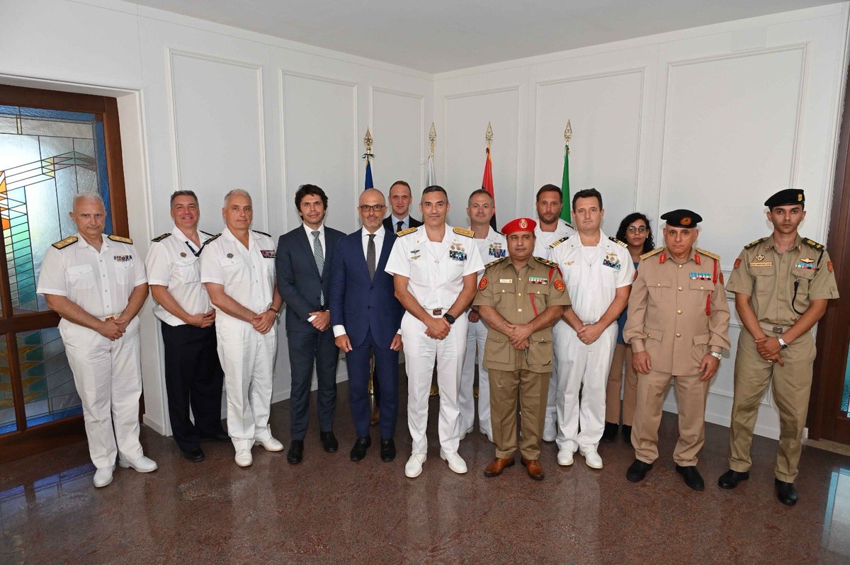nicolaorlando's tweet photo. I appreciated the opportunity to join the Commander of Operation @EUNAVFOR_MED IRINI, Rear Admiral Marco Casapieri, and the Ambassador of Malta to Italy, Daniel Azzopardi, in welcoming the Secretary General of the General Command of the Libyan Arab Armed Forces, General Khairy Tamimi, to the Operation’s Headquarters in Rome today.

We finalised the procedures to establish a Maritime Rescue Coordination Centre in Benghazi under Operation IRINI, with funding from Italy and Malta. The Centre, together with dedicated training by IRINI and @EUBAMLibya, will strengthen Libya’s capacity to conduct search and rescue operations at sea in line with international standards and human rights.

The meeting marks an important milestone in the #EU-#Libya partnership to save lives at sea and advance rights-based migration and integrated border management.