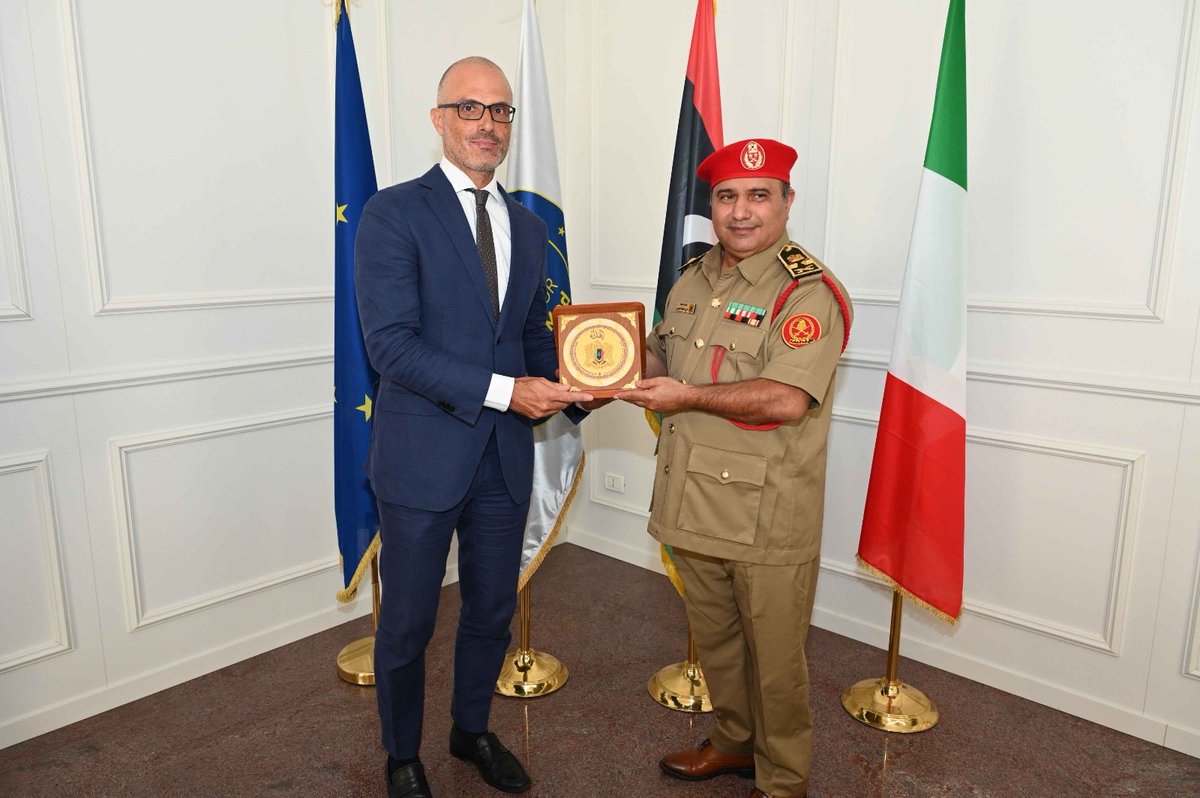 nicolaorlando's tweet photo. I appreciated the opportunity to join the Commander of Operation @EUNAVFOR_MED IRINI, Rear Admiral Marco Casapieri, and the Ambassador of Malta to Italy, Daniel Azzopardi, in welcoming the Secretary General of the General Command of the Libyan Arab Armed Forces, General Khairy Tamimi, to the Operation’s Headquarters in Rome today.

We finalised the procedures to establish a Maritime Rescue Coordination Centre in Benghazi under Operation IRINI, with funding from Italy and Malta. The Centre, together with dedicated training by IRINI and @EUBAMLibya, will strengthen Libya’s capacity to conduct search and rescue operations at sea in line with international standards and human rights.

The meeting marks an important milestone in the #EU-#Libya partnership to save lives at sea and advance rights-based migration and integrated border management.